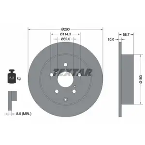 TEXTAR 92164803 Bremsscheiben 2 Stück TOYOTA TEXTAR 92164803 Bremsscheiben 2 Stück TOYOTA