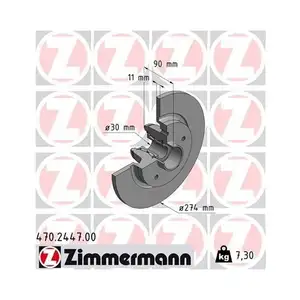Zimmermann 470.2447.00 Bremsscheiben 2 Stück RENAULT Zimmermann 470.2447.00 Bremsscheiben 2 Stück RENAULT
