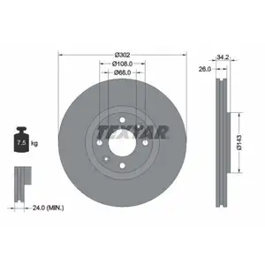 TEXTAR 92168503 Bremsscheiben 2 Stück vorne für PEUGEOT TEXTAR 92168503 Bremsscheiben 2 Stück vorne für PEUGEOT