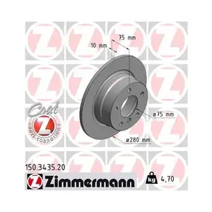 Zimmermann 150.3435.20 Bremsscheiben 2 Stück BMW Zimmermann 150.3435.20 Bremsscheiben 2 Stück BMW