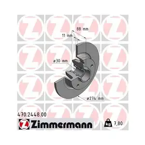 Zimmermann 470.2448.00 Bremsscheiben 2 Stück RENAULT Zimmermann 470.2448.00 Bremsscheiben 2 Stück RENAULT