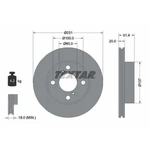 TEXTAR 92204100 Bremsscheiben 2 Stück NISSAN TEXTAR 92204100 Bremsscheiben 2 Stück NISSAN