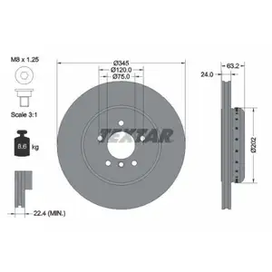 TEXTAR 92182525 Bremsscheiben 2 Stück hinten für BMW TEXTAR 92182525 Bremsscheiben 2 Stück hinten für BMW