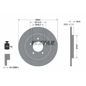 TEXTAR 92239103 Bremsscheiben 2 Stück hinten für HYUNDAI TEXTAR 92239103 Bremsscheiben 2 Stück hinten für HYUNDAI