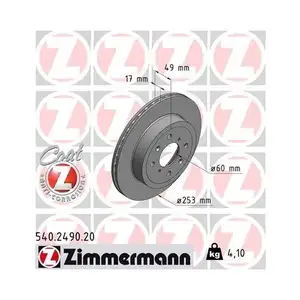 Zimmermann 540.2490.20 Bremsscheiben 2 Stück SUZUKI Zimmermann 540.2490.20 Bremsscheiben 2 Stück SUZUKI