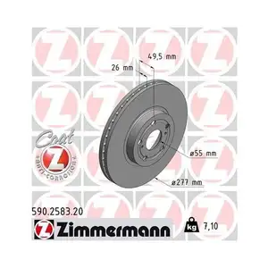 ZIMMERMANN 590.2583.20 Bremsscheiben 2 Stück TOYOTA ZIMMERMANN 590.2583.20 Bremsscheiben 2 Stück TOYOTA