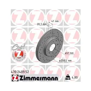 Original ZIMMERMANN 470.2409.52 Bremsscheiben 2 Stück für RENAULT Original ZIMMERMANN 470.2409.52 Bremsscheiben 2 Stück für RENAULT