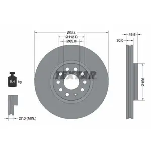 TEXTAR 92232403 Bremsscheiben 2 Stück VW TEXTAR 92232403 Bremsscheiben 2 Stück VW