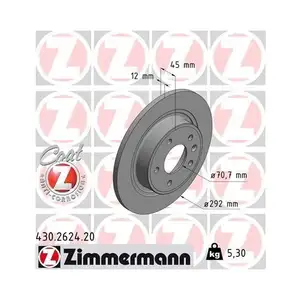 Zimmermann 430.2624.20 Bremsscheiben 2 Stück OPEL Zimmermann 430.2624.20 Bremsscheiben 2 Stück OPEL