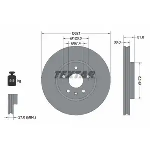 TEXTAR 92187005 Bremsscheiben 2 Stück vorne OPEL TEXTAR 92187005 Bremsscheiben 2 Stück vorne OPEL