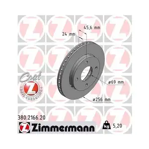 Zimmermann 380.2166.20 Bremsscheiben 2 Stück SMART Zimmermann 380.2166.20 Bremsscheiben 2 Stück SMART