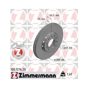 Zimmermann 100.1216.20 Bremsscheiben 2 Stück AUDI Zimmermann 100.1216.20 Bremsscheiben 2 Stück AUDI
