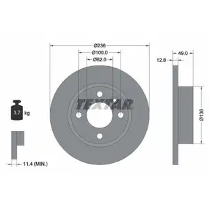 TEXTAR 92090400 Bremsscheiben 2 Stück vorne SKODA TEXTAR 92090400 Bremsscheiben 2 Stück vorne SKODA