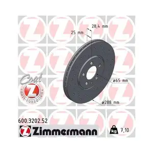 Zimmermann 600.3202.52 Bremsscheiben 2 Stück vorne für VW Zimmermann 600.3202.52 Bremsscheiben 2 Stück vorne für VW