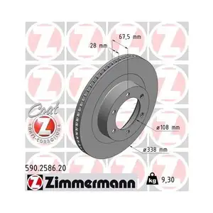 Zimmermann 590.2586.00 Bremsscheiben 2 Stück Zimmermann 590.2586.00 Bremsscheiben 2 Stück