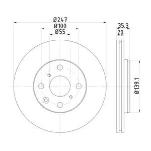 Mintex MDC1733 Bremsscheiben 2 St&uuml;ck TOYOTA