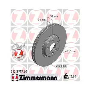 Zimmermann 610.3717.20 Bremsscheiben 2 Stück VOLVO Zimmermann 610.3717.20 Bremsscheiben 2 Stück VOLVO