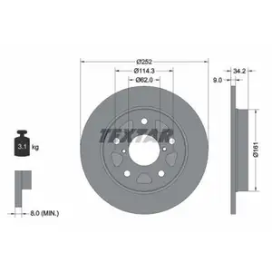 TEXTAR 92305703 Bremsscheiben 2 St&uuml;ck hinten f&uuml;r SUZUKI