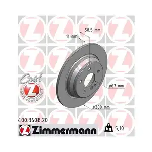 ZIMMERMANN 400.3608.20 Bremsscheiben 2 Stück für MERCEDES-BENZ ZIMMERMANN 400.3608.20 Bremsscheiben 2 Stück für MERCEDES-BENZ