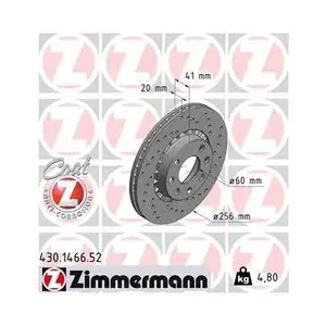 Original ZIMMERMANN 430.1466.52 Bremsscheiben 2 Stück für OPEL Original ZIMMERMANN 430.1466.52 Bremsscheiben 2 Stück für OPEL