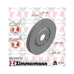Original Zimmermann 100.3307.75 Bremsscheiben 2 Stück für AUDI Original Zimmermann 100.3307.75 Bremsscheiben 2 Stück für AUDI