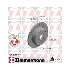 Original ZIMMERMANN 150.1129.52 Bremsscheiben 2 Stück für BMW Original ZIMMERMANN 150.1129.52 Bremsscheiben 2 Stück für BMW