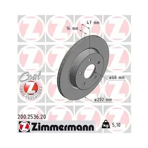 ZIMMERMANN 200.2536.20 Bremsscheiben 2 Stück NISSAN ZIMMERMANN 200.2536.20 Bremsscheiben 2 Stück NISSAN