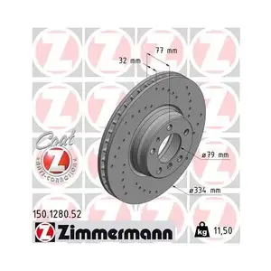 Original ZIMMERMANN 150.1280.52 Bremsscheiben 2 Stück für BMW Original ZIMMERMANN 150.1280.52 Bremsscheiben 2 Stück für BMW