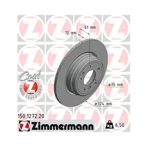 ZIMMERMANN 150.1272.20 Bremsscheiben 2 Stück für BMW ZIMMERMANN 150.1272.20 Bremsscheiben 2 Stück für BMW