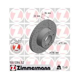 Zimmermann 150.1284.52 Bremsscheiben 2 Stück für BMW Zimmermann 150.1284.52 Bremsscheiben 2 Stück für BMW