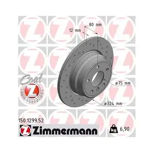 Original ZIMMERMANN 150.1299.52 Bremsscheiben 2 Stück für BMW Original ZIMMERMANN 150.1299.52 Bremsscheiben 2 Stück für BMW