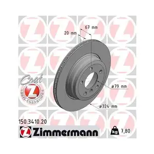 Zimmermann 150.3410.20 Bremsscheiben 2 Stück für BMW Zimmermann 150.3410.20 Bremsscheiben 2 Stück für BMW