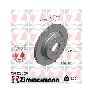 ZIMMERMANN 150.1293.20 Bremsscheiben 2 St&uuml;ck f&uuml;r BMW WIESMANN