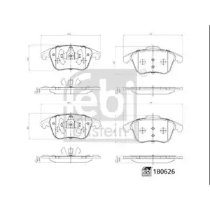 FEBI BILSTEIN 180626 Bremsbelagsatz für PEUGEOT, CITROËN FEBI BILSTEIN 180626 Bremsbelagsatz für PEUGEOT, CITROËN