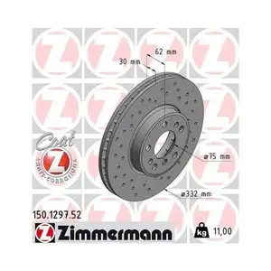 ZIMMERMANN 150.1297.52 Bremsscheiben 2 Stück für BMW ZIMMERMANN 150.1297.52 Bremsscheiben 2 Stück für BMW