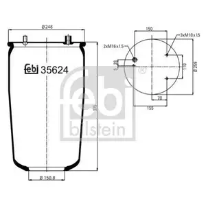 FEBI BILSTEIN 35624 Luftfederbalg für DAF FEBI BILSTEIN 35624 Luftfederbalg für DAF