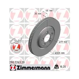 Original ZIMMERMANN 290.2263.20 Bremsscheiben 2 Stück für JAGUAR Original ZIMMERMANN 290.2263.20 Bremsscheiben 2 Stück für JAGUAR