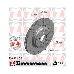 ZIMMERMANN 150.3411.52 Bremsscheiben 2 Stück für BMW ZIMMERMANN 150.3411.52 Bremsscheiben 2 Stück für BMW