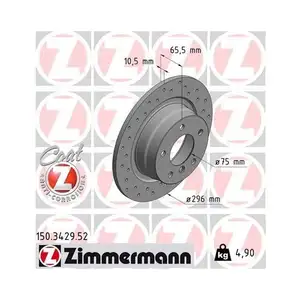 Original ZIMMERMANN 150.3429.52 Bremsscheiben 2 Stück für BMW Original ZIMMERMANN 150.3429.52 Bremsscheiben 2 Stück für BMW