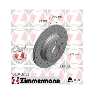 Original ZIMMERMANN 150.3432.52 Bremsscheiben 2 Stück für BMW Original ZIMMERMANN 150.3432.52 Bremsscheiben 2 Stück für BMW