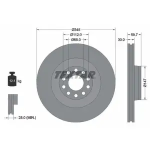 TEXTAR 92112505 Bremsscheiben 2 Stück vorne AUDI TEXTAR 92112505 Bremsscheiben 2 Stück vorne AUDI