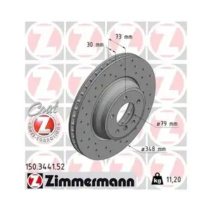 ZIMMERMANN 150.3441.52 Bremsscheiben 2 Stück für BMW ZIMMERMANN 150.3441.52 Bremsscheiben 2 Stück für BMW
