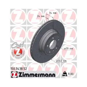 Original ZIMMERMANN 150.3438.52 Bremsscheiben 2 Stück für BMW Original ZIMMERMANN 150.3438.52 Bremsscheiben 2 Stück für BMW
