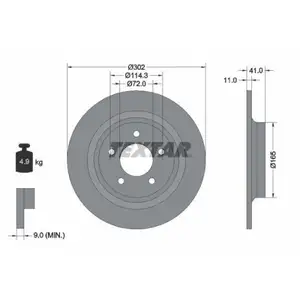 Original TEXTAR 92148200 Bremsscheiben 2 Stück hinten für MAZDA Original TEXTAR 92148200 Bremsscheiben 2 Stück hinten für MAZDA