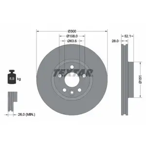 TEXTAR 92159205 Bremsscheiben 2 Stück vorne für VOLVO TEXTAR 92159205 Bremsscheiben 2 Stück vorne für VOLVO