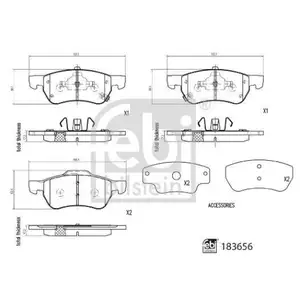 FEBI BILSTEIN 183656 Bremsbelagsatz für MG FEBI BILSTEIN 183656 Bremsbelagsatz für MG