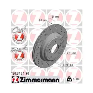 Original ZIMMERMANN 150.3454.70 Bremsscheiben 2 Stück für BMW Original ZIMMERMANN 150.3454.70 Bremsscheiben 2 Stück für BMW