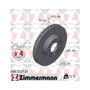 Zimmermann 600.3227.20 Bremsscheiben 2 Stück PORSCHE Zimmermann 600.3227.20 Bremsscheiben 2 Stück PORSCHE