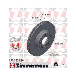 Zimmermann 600.3226.20 Bremsscheiben 2 Stück PORSCHE Zimmermann 600.3226.20 Bremsscheiben 2 Stück PORSCHE
