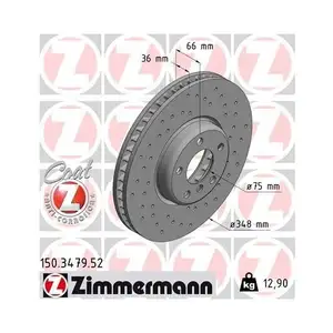 Original ZIMMERMANN 150.3479.52 Bremsscheiben 2 Stück für BMW Original ZIMMERMANN 150.3479.52 Bremsscheiben 2 Stück für BMW
